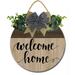 Eveokoki 11 Welcome Sign Home Decor Front Door Round Wooden Sign Hanging Plaque for Farmhouse Porch Wall Wreaths