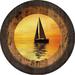 Sunset Cruise Sailboat Pub Sign Large Oak Whiskey Barrel Wood Wall Decor