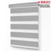 Keego Dual Layer Roller Window Blind Light Filtering Zebra Window Blind Cordless Customizable Gray Case Gray Fabric 42.0 w x 46.0 h