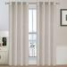 PrimeBeau Natural Linen Blended Nickel Grommet Curtains Privacy Added Semi Sheer Window Curtain Drapes Textured Flax Curtains(52 W x 96 L Angora)