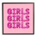 Stupell Industries Pink Girls Balloon Letters Bold Stylish Typography Graphic Art Black Framed Art Print Wall Art Design by LISH creative