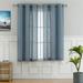 CAROMIO Curtains for Bedroom 37 W x 95 L Linen Blend Textured Light Filtering Window Curtain for Living Room 2 Panels Blue