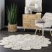 Round White Color Hand Braided Home Decorative Area Rug Living room Area rug Indoor Outdoor Carpet Door Mat-9x9 Square Feet (108x108 Inch)