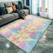 Soft Area Rug Fluffy Rug Tie-dye Gradient Shaggy Rug For Bedroom Living Room Home Decor New