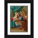 Mattia de Mare 11x14 Black Ornate Wood Framed Double Matted Museum Art Print Titled: The Christ Child Crowning Saint Joseph with Angels Behind