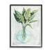 Stupell Industries Green Plant Leaves Glass Vase Rustic Illustration 11 x 14 Design by Cindy Jacobs