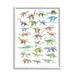 Stupell Industries Children s Dino Chart Dinosaur Reptile Fantasy Fun Watercolor Graphic Art Framed Art Print Wall Art 11x14 By Ziwei Li