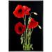 wall26 Framed Canvas Print Wall Art Red Poppy Bouquet on Dark Background Floral Botanical Photography Modern Art Rustic Scenic Relax/Calm Dark for Living Room Bedroom Office - 16 x24 Bla