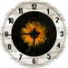 Wood Wall Clock 12 Inch Sunflower Wall Art Sunflower Decor Sun Flower Wall Art Yell Black for Kitchen Round Small Battery Operated White