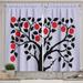 Ambesonne Fruits Kitchen Curtains Black Tree Ripe Fruit Art 55 x45 Lilac Black Red