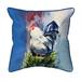 Betsy Drake Interiors Blue & White Rooster Extra Large Zippered Pillow 22x22