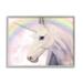 Stupell Industries Detailed Unicorn Horse Horn Shining Rainbow Clouds Graphic Art Gray Framed Art Print Wall Art Design by Ziwei Li