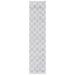 SAFAVIEH Tahoe Gerald Quatrefoil Shag Runner 2 x 9 Light Grey/White