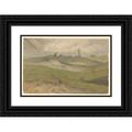 Frans Smissaert 24x17 Black Ornate Framed Double Matted Museum Art Print Titled: Duin Landscape with Lighthouse and Nettenboeters (1872 - 1944)