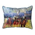 Betsy Drake Interiors HJ1453 16 x 20 in. Horse Steeplechase Large Indoor & Outdoor Pillow