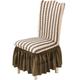 PhoneSoap Bubble plaid Stretch Dining Chair Covers Slipcovers Thick With Chair Cover Skirt Brown