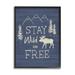 Stupell Industries Stay Wild & Free Moose Mountain Scene Rustic Wildlife Graphic Art Black Framed Art Print Wall Art Design by Nina Seven