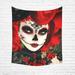 CADecor Sugar Skull Flower Day Of The Dead Home Decor Tapestry Wall Art Wall Tapestry 51x60 Inches