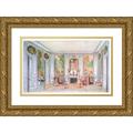 Georges RÃ©mon 24x16 Gold Ornate Framed and Double Matted Museum Art Print Titled - Louis XV Lounge Painted in Green Gray. (1907)