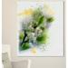 Design Art Cherry Branch with Leaves and Flowers Painting Print on Wrapped Canvas