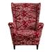 TOPCHANCES 2-Piece Wingback Chair Cover Stretch Armchair Slipcover Wing Chair Sofa Covers Burgundy