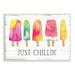 Stupell Industries Just Chillin Rustic Grain Pattern Summer Ice Pop Wood Wall Art 19 x 13 Design by Courtney Morgenstern