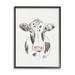 Stupell Industries Dairy Cow Farm Animal Sketch Style Drawing Drawing Print Black Framed Art Print Wall Art Design by Valerie Wieners