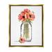 Stupell Industries Mason Jar Poppys Metallic Gold Framed Floating Canvas Wall Art 24x30 by Amanda Greenwood