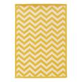 Bowery Hill 96 x 120 Transitional Wool Hand Hooked Chevron Wool Rug in Yellow