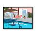 Stupell Industries Modern Tropical Vacation Home Poolside Lounge Chairs Framed Wall Art 30 x 24 Design by Jen Bucheli