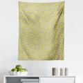 Floral Tapestry Hand-Drawn Doodle Yellow Floral Petals in Various Sizes on Grey Background Print Fabric Wall Hanging Decor for Bedroom Living Room Dorm 5 Sizes Multicolor by Ambesonne