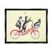 Stupell Industries Playful Cats Riding Red Bicycle Buzzing Bee Graphic Art Jet Black Floating Framed Canvas Print Wall Art Design by Amelie Legault