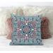 Paisley Leaf Geo Throw Pillow with Removable Cover in Muted Blue Red 20x20