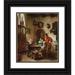 Fritz Wagner 12x14 Black Ornate Wood Framed Double Matted Museum Art Print Titled: The Card Players