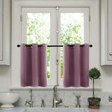 CUH 2PCS Short Curtains Sraight Thermal Valance Decor Bedroom Grommet Half Window Curtain Printed Blackout Cafe Drapes