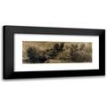 ThÃ©odore Rousseau 14x8 Black Modern Framed Museum Art Print Titled - City Landscape with Ramparts (ca 1840)