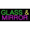 Glass and Mirror LED Neon Sign 10 Tall x 24 Wide - inches Black Square Cut Acrylic Backing with Dimmer - Premium built indoor Sign for Storefront Store interior Exhibition Decor.