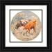 Theodor Philipsen 20x20 Black Ornate Framed Double Matted Museum Art Print Titled: Two Calves in the Open Licking a Overturned Dandelion (Draft of Ceramic Dish) (1890)