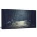 Design Art Dark Forest with Empty Road Photographic Print on Wrapped Canvas