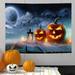 Tapestry Cloth Halloween Wall Cloth Witch Cemetery Pumpkin Funny Halloween