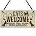 Aimiya Wooden Plate Hanging Design Visual Effect Eye-catching Cute Cat Pattern Decorative Wooden Sign for Home