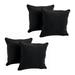 18-inch Double-corded Solid Twill Square Throw Pillows with Inserts (Set of 4) 9810-CD-S4-TW-BK