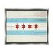 Stupell Industries Chicago Flag Distressed Wood Look Luster Gray Framed Floating Canvas Wall Art 16x20 by Daphne Polselli