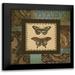 Poloson Kimberly 12x12 Black Modern Framed Museum Art Print Titled - Butterfly Garden I