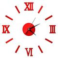 Clearance! Creative 3D DIY Wall Clock Frameless Large Modern Wall Clock Home Decoration Mute Mirror Wall Stickers Black Roman Numerals