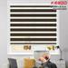 Keego 50% Blackout Cordless Zebra Window Shades Blinds with Modern Design Roller Shade Privacy Curtains Customizable Color and Size for Home Office Brown Linen 35 w x 36 h