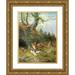 Moritz MÃ¼ller 19x24 Gold Ornate Framed and Double Matted Museum Art Print Titled - Young Fox Family with Prey
