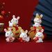 Yirtree Mini Bunny Figurines Cute Animal Rabbit Figure Rabbit Characters Cupcake Toppers Rabbit Miniature Figurines Ornaments Collection for Christmas Birthday Craft Decorations 1pc