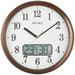 seiko clock wall clock 04: Brown metallic 02: Diameter 31cm radio waves analog temperature humidity express KX244B// Display