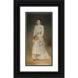 Adolf Pirsch 14x24 Black Ornate Framed Double Matted Museum Art Print Titled: Portrait of Anna Maria Elisabeth Aloye Countress Chorinsky Freein Von Leedsk with Her Governess